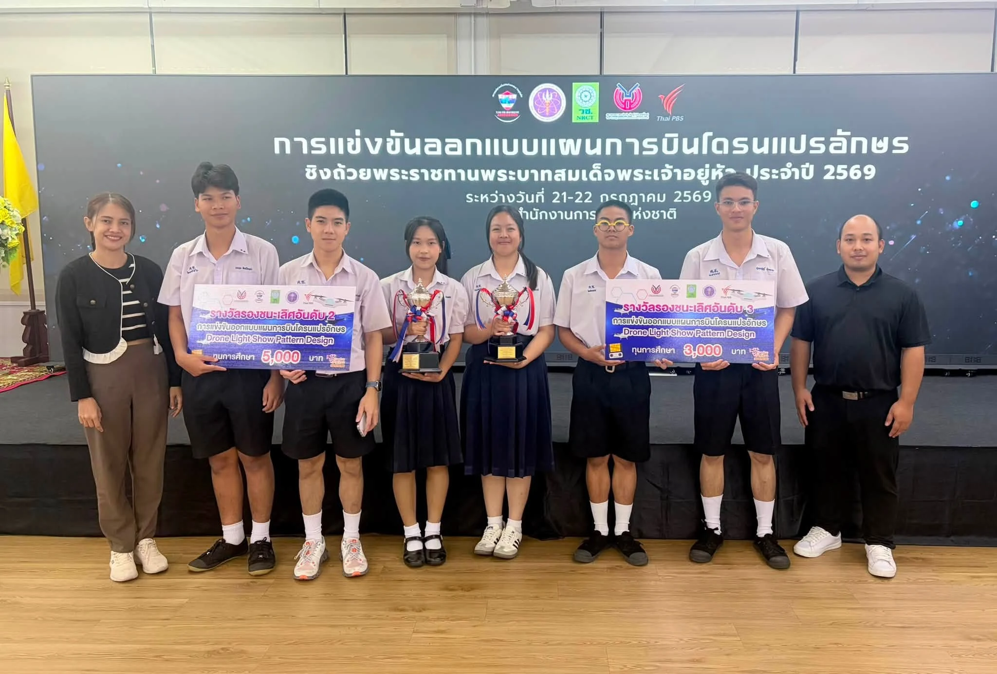 การแข่งขันออกแบบแผนการบินโดรนแปรอักษร รอบชิงชนะเลิศ ณ สำนักงานการวิจัยแห่งชาติ (วช.) วันที่ 21-22 กรกฎาคม 2569